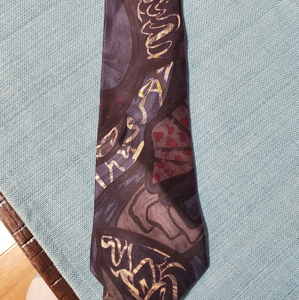 Vintage Don Loper Beverly Hills 100% Silk Abstract Novelty Pattern Mens Tie